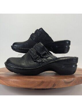 BOC Born Concept Womens Size 9 Z06203 Black Leather Mules Shoes Slip Ons Clog